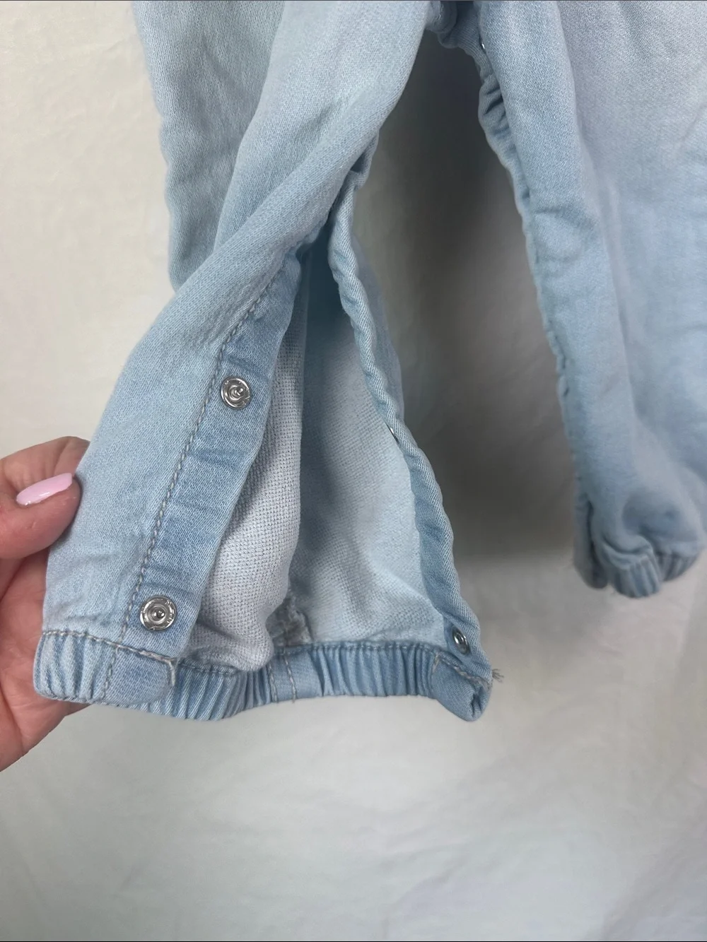 GAP Light Wash Denim Kids Overalls with Metallic Braided Belt